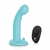 Голубая изогнутая насадка 6in Remote Control Ripple P-Spot G-Spot на черных трусиках - 16 см. - Pegasus - купить с доставкой в Златоусте
