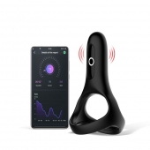 Черное виброкольцо Magic Motion Rise с подхватом мошонки - Magic Motion - в Златоусте купить с доставкой