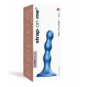 Голубая насадка Strap-On-Me Dildo Plug Balls size S - Strap-on-me - купить с доставкой в Златоусте