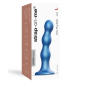 Голубая насадка Strap-On-Me Dildo Plug Balls size L - Strap-on-me - купить с доставкой в Златоусте