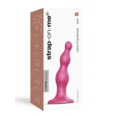 Розовая насадка Strap-On-Me Dildo Plug Beads size S - Strap-on-me - купить с доставкой в Златоусте