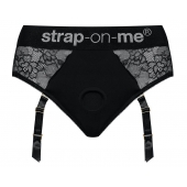 Черные трусики для насадок Diva Lingerie Harness - size S - Strap-on-me - купить с доставкой в Златоусте