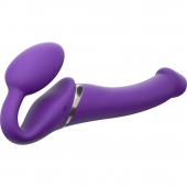 Фиолетовый безремневой вибрострапон Vibrating Bendable Strap-On - size L - Strap-on-me - купить с доставкой в Златоусте