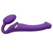 Фиолетовый безремневой вибрострапон Vibrating Bendable Strap-On - size L - Strap-on-me - купить с доставкой в Златоусте