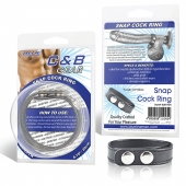 Кольцо на пенис SNAP COCK RING из искусственной кожи на клепках - BlueLine - в Златоусте купить с доставкой