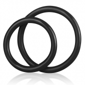 Набор из двух черных силиконовых колец разного диаметра SILICONE COCK RING SET - BlueLine - в Златоусте купить с доставкой