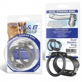 Двойное кольцо выносливости на пенис DUAL STAMINA RING - BlueLine - в Златоусте купить с доставкой
