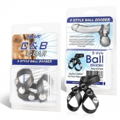 Разделитель мошонки из искусственной кожи на клепках 8 STYLE BALL DIVIDER - BlueLine - купить с доставкой в Златоусте
