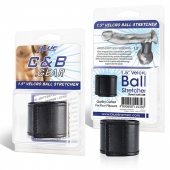 Хомут-утяжка для мошонки из искусственной кожи на липучке VELCRO BALL STRETCHER- 4 см. - BlueLine - в Златоусте купить с доставкой