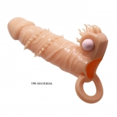 Телесная удлиняющая вибронасадка Penis Sleeve Connor - 17 см. - Baile - в Златоусте купить с доставкой