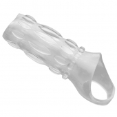 Насадка на пенис с кольцом для мошонки Clear Sensations Enhancer Sex Sleeve - 11,5 см. - XR Brands - в Златоусте купить с доставкой