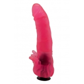 Розовая насадка для страпона с клиторальными лепестками - 18,5 см. - LOVETOY (А-Полимер) - купить с доставкой в Златоусте