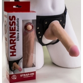 Страпон Harness из двух предметов: трусики с плугом и насадка-фаллос - 17 см. - LOVETOY (А-Полимер) - купить с доставкой в Златоусте