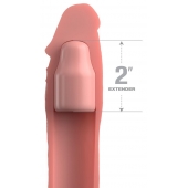 Телесная насадка-удлинитель 2 Inch Silicone X-tension with Strap - 20,3 см. - Pipedream - в Златоусте купить с доставкой