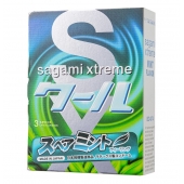 Презервативы Sagami Xtreme Mint с ароматом мяты - 3 шт. - Sagami - купить с доставкой в Златоусте
