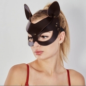 Коричневая кожаная маска  Кошечка - Sitabella - купить с доставкой в Златоусте
