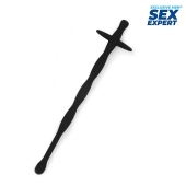 Черный силиконовый уретральный стимулятор - 15 см. - Sex Expert - купить с доставкой в Златоусте