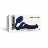 Синий безремневой страпон Multi Orgasm Size S с клиторальной стимуляцией - Strap-on-me - купить с доставкой в Златоусте