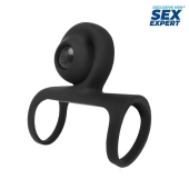 Черная вибронасадка на пенис Sex Expert - Sex Expert - в Златоусте купить с доставкой