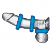 Комплект из трех голубых эрекционных колец 3-Pack Ribbed Rider Cock Ring Set - BlueLine - в Златоусте купить с доставкой