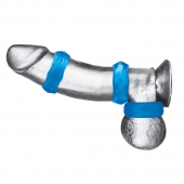 Комплект из трех голубых колец для эрекции 3-Pack Nuts   Bolts Stretch Cock Ring Set - BlueLine - в Златоусте купить с доставкой