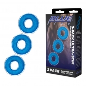 Комплект из трех голубых колец для эрекции 3-Pack Ultra-Stim Stretch Cock Rings - BlueLine - в Златоусте купить с доставкой