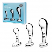 Набор из 3 стальных стимуляторов простаты Stainless Steel P-spot Training Set - b-Vibe - в Златоусте купить с доставкой
