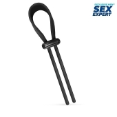 Черный ремень-лассо для усиления эрекции - Sex Expert - в Златоусте купить с доставкой