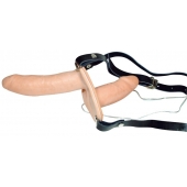 Телесный женский страпон с вагинальной пробкой Strap-On Duo - 15 см. - Orion - купить с доставкой в Златоусте