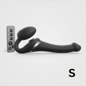 Черный безремневой страпон Multi Orgasm Size S с клиторальной стимуляцией - Strap-on-me - купить с доставкой в Златоусте
