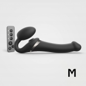 Черный безремневой страпон Multi Orgasm Size M с клиторальной стимуляцией - Strap-on-me - купить с доставкой в Златоусте