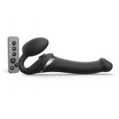 Черный безремневой страпон Multi Orgasm Size M с клиторальной стимуляцией - Strap-on-me - купить с доставкой в Златоусте
