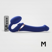 Синий безремневой страпон Multi Orgasm Size M с клиторальной стимуляцией - Strap-on-me - купить с доставкой в Златоусте