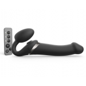 Черный безремневой страпон Multi Orgasm Size L с клиторальной стимуляцией - Strap-on-me - купить с доставкой в Златоусте