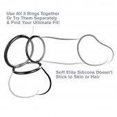 Набор из трех черных эрекционных колец Silicone 3-Ring Stamina Set - Pipedream - в Златоусте купить с доставкой