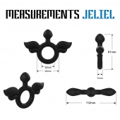 Черное эрекционное кольцо с крыльями Rooster Jeliel Angel - Velv or - в Златоусте купить с доставкой