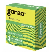 Ультратонкие презервативы Ganzo Ultra thin - 3 шт. - Ganzo - купить с доставкой в Златоусте