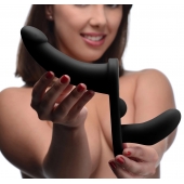 Черный вибрострапон Double Take 10X Double Penetration Vibrating Strap-on Harness - XR Brands - купить с доставкой в Златоусте