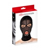 Черная сетчатая маска на голову с отверстиями для глаз и рта - Fetish Tentation - купить с доставкой в Златоусте