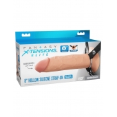 Полый страпон на ремнях 8’’ Hollow Silicone Strap-on - Pipedream - купить с доставкой в Златоусте