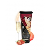 Массажный крем для тела с ароматом клубники и шампанского Sparkling Strawberry Wine - 200 мл. - Shunga - купить с доставкой в Златоусте