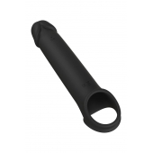Черная насадка-удлинитель с вибрацией Vibrating Extender With Remote - Dream Toys - в Златоусте купить с доставкой