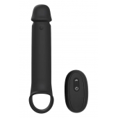 Черная насадка-удлинитель с вибрацией Vibrating Extender With Remote - Dream Toys - в Златоусте купить с доставкой