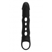 Черная насадка-удлинитель Vibrating Extender With Remote с вибрацией - Dream Toys - в Златоусте купить с доставкой