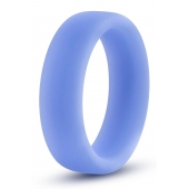 Голубое люминесцентное кольцо Silicone Glo Cock Ring - Blush Novelties - в Златоусте купить с доставкой