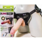 Страпон-унисекс с двумя насадками UNI strap 7  Harness - 19 и 16 см. - LOVETOY (А-Полимер) - купить с доставкой в Златоусте