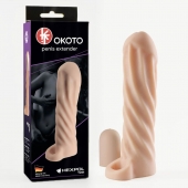 Телесная насадка-удлинитель Okoto со спиралевидным рельефом - 16 см. - Sitabella - в Златоусте купить с доставкой