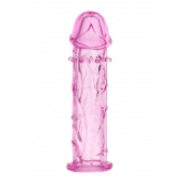 Розовая насадка фаллической формы - 12,5 см. - A-toys - в Златоусте купить с доставкой