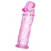 Розовая насадка фаллической формы - 12,5 см. - A-toys - в Златоусте купить с доставкой