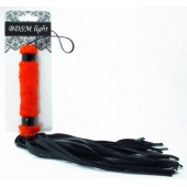 Нежная плеть с красным мехом BDSM Light - 43 см. - БДСМ Арсенал - купить с доставкой в Златоусте